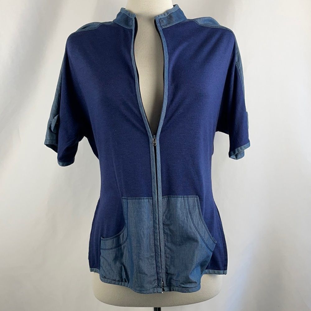 St John Navy Blue Zip Up Jacket